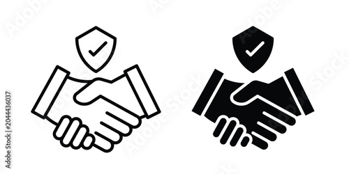 Photos Trust icon clipart and thin stroke versions pack