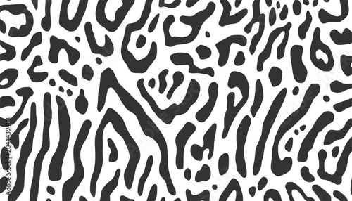 Minimal Black Animal Print Seamless Pattern White Background Modern Wildlife Design