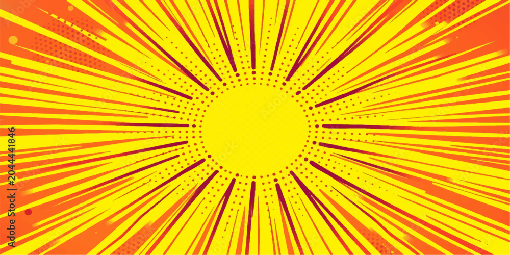 Fototapeta premium Abstract yellow sunburst vector illustration with bright summer rays