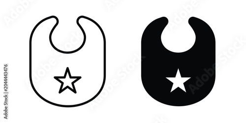 Fotografía Baby bib icon lineart style, silhouette flat icons