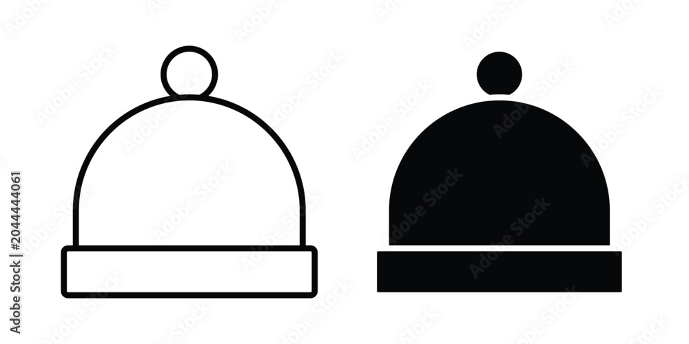 Fototapeta premium Beanie icon lineart style, silhouette flat icons