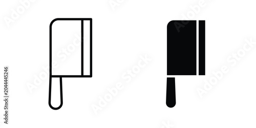Tableau sur toile Butcher knife icon lineart style, silhouette flat icons