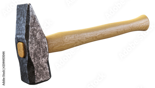 Fotografie Heavy duty metal sledgehammer with wooden handle
