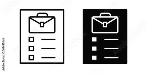 Photos Job description icon lineart style, silhouette flat icons