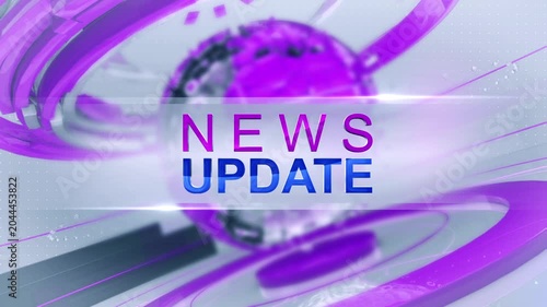 Breaking News Background with Global Globe and Digital Broadcast Motion