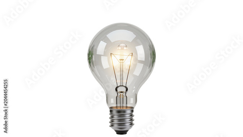 Tableau sur toile Clear glass incandescent light bulb with glowing filament