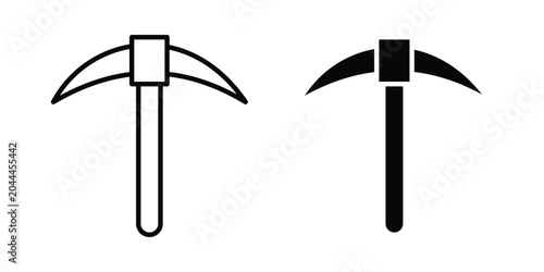 Tableau sur toile Pick axe icon lineart style, silhouette flat icons