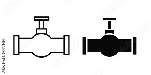Bild auf Leinwand Pipe valve icon lineart style, silhouette flat icons