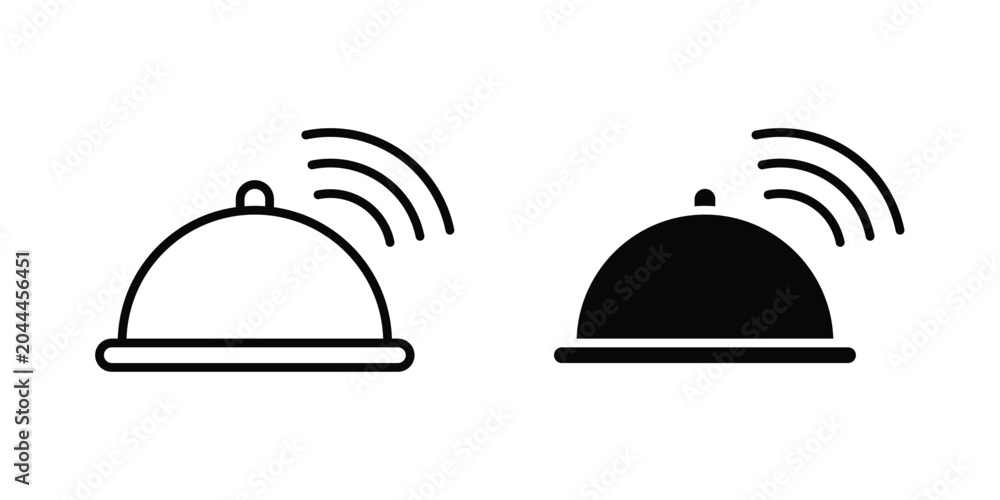 Fototapeta premium Reception bell icon lineart style, silhouette flat icons
