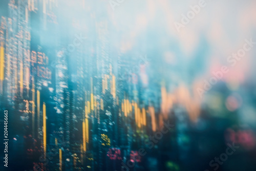 Abstract digital data visualization with glowing financial chart and information flow