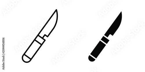 Tableau sur toile Scalpel icon lineart style, silhouette flat icons