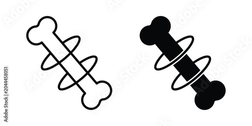 Fotografie Strong healthy bones icon lineart style, silhouette flat icons