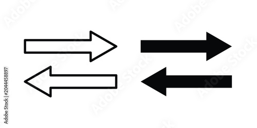 Canvas Print Transfer arrows icon lineart style, silhouette flat icons