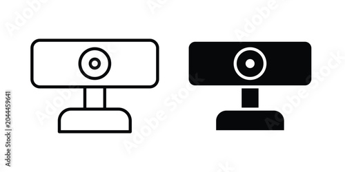 Web camera icon lineart style, silhouette flat icons