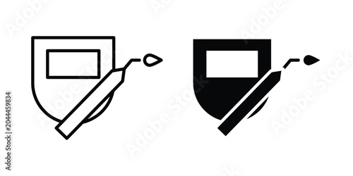 Tableau sur toile Welding icon lineart style, silhouette flat icons