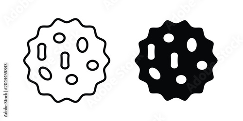 Billede på lærred White blood cell icon lineart style, silhouette flat icons