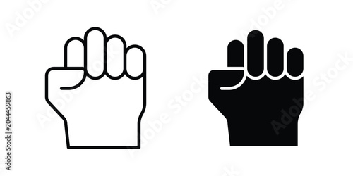 Schilderij op canvas Will power icon lineart style, silhouette flat icons
