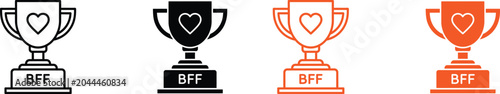 Konstfotografi International friendship day icon set featuring bff trophies