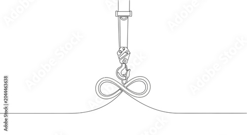 Photos Robot arm holding infinity symbol made from wire, concept of endless possibiliti