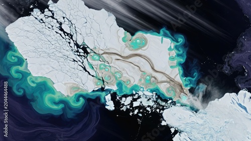 Melting antarctic iceberg antarctica aerial view nature environmental change