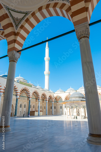 Camlica Mosque interior in Istanbul, Turkey. Camlica Mosque the largest mosque on Istanbul Camlica hill