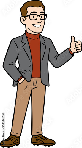Supportive Soccer Coach Giving Thumbs Up – Positive Leadership Gesture