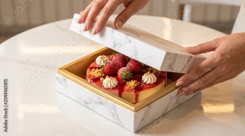 preparing a cake
