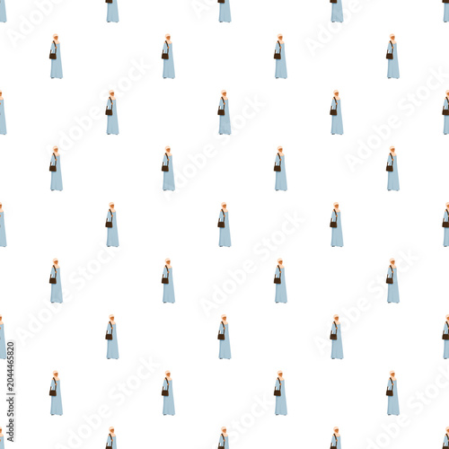 Bild auf Leinwand Muslim woman wearing a traditional abaya and headscarf illustration