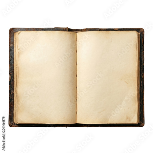 Fotografía Open vintage book with blank aged parchment pages