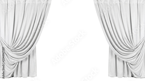 Canvastavla White Theater Curtains Opening Wide