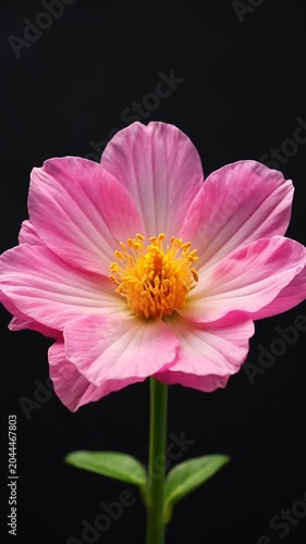 Pink flower bloom with dark background