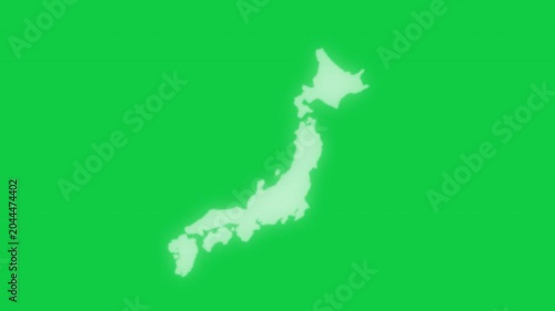 Japan VHS old screen effect map pop animation green background