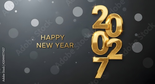 Happy new year 2027 gold glittery background