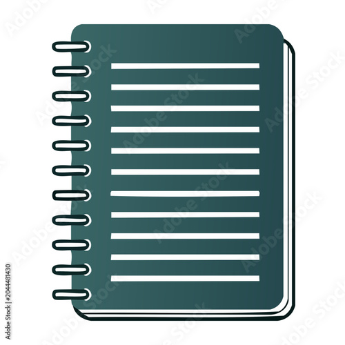 Spiral notebook icon with lined pages