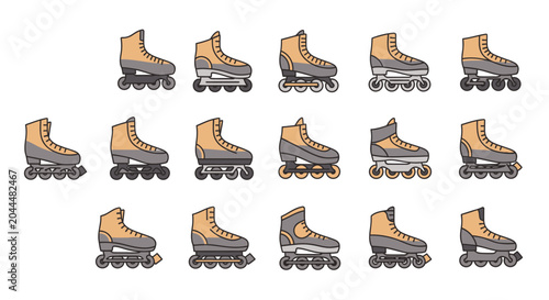 Obraz na plátně Inline skate variations vector illustration for design and layout elements