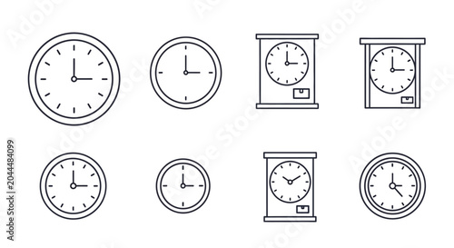 Фотография Collection of clock illustrations various styles for time and punctuality