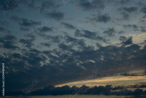 view of beautiful sunset with cirrus clouds