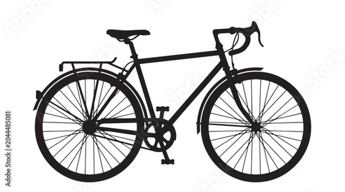 Valokuva Road bike icon vector illustration with drop handlebars and rear rack for eco fr
