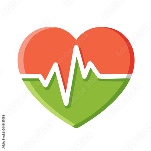 Heartbeat EKG line inside a heart icon
