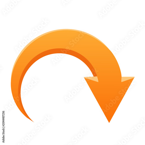 Orange 3D Arrow Icon