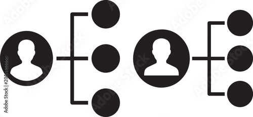 Tableau sur toile Family tree icon silhouette vector illustration