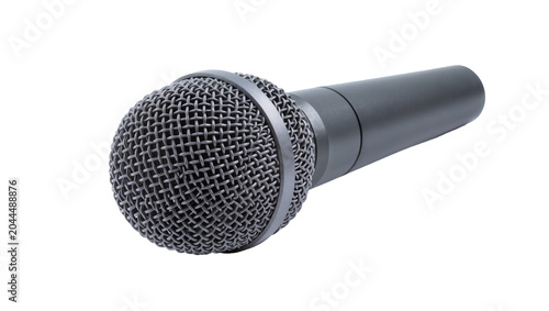 Foto Gray handheld dynamic microphone with mesh grille