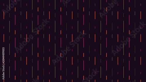 Minimalist vertical dashed lines pattern motion graphic loop featuring vibrant orange and purple colors on a dark charcoal black background
