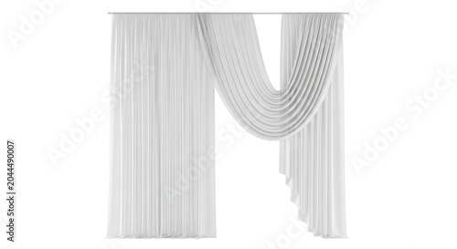 Elegant drapery with symmetrical pleats and gathered center