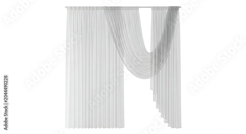 Elegant drapery with graceful curtain folds and sheer fabric