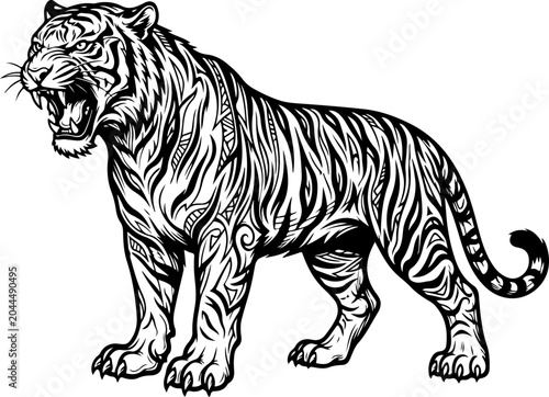 Photography Tiger silhouette vector illustration