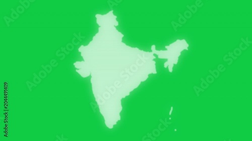 India VHS old screen effect map pop animation green background