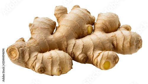 Tableau sur toile Fresh ginger root with textured skin and visible segments