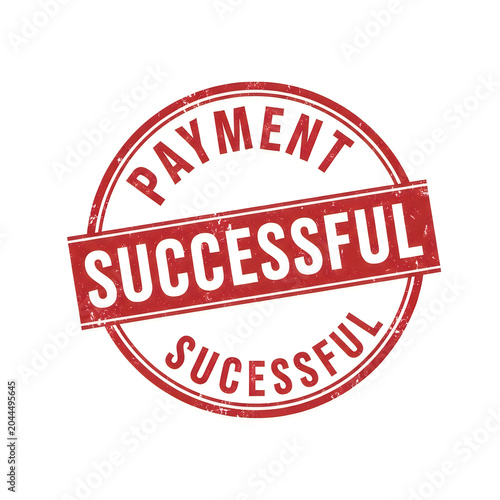 Vintage stamp indicating a successful payment transaction