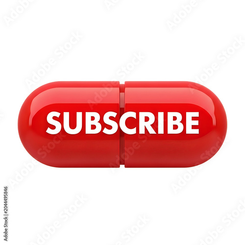 Creative capsule design with the word subscribe for content promotion